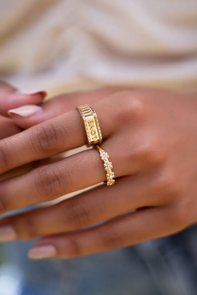 My Jewellery Bague Avec Fleurs Et Pierres