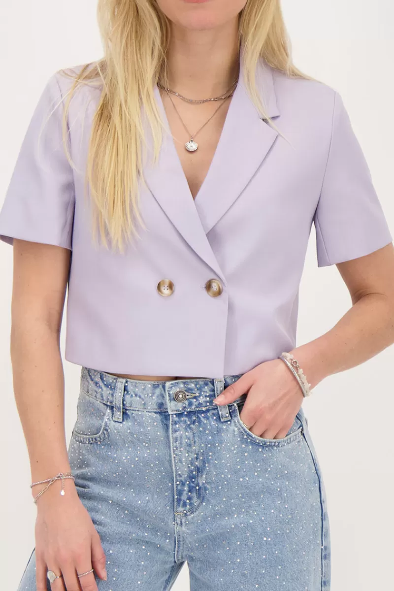 My Jewellery Blazer Court Lilas à Manches Courtes