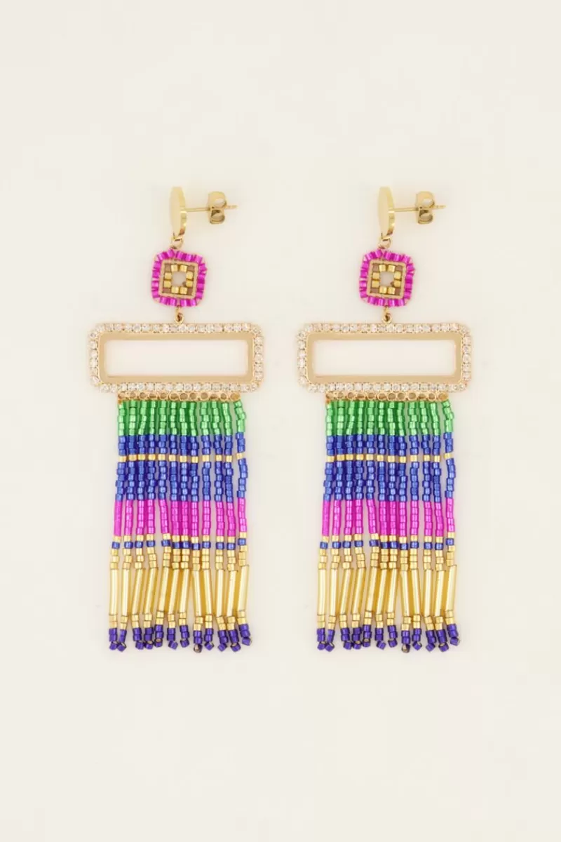 My Jewellery Boucles D'oreilles Pendantes Avec Perles Miyuki Colorées