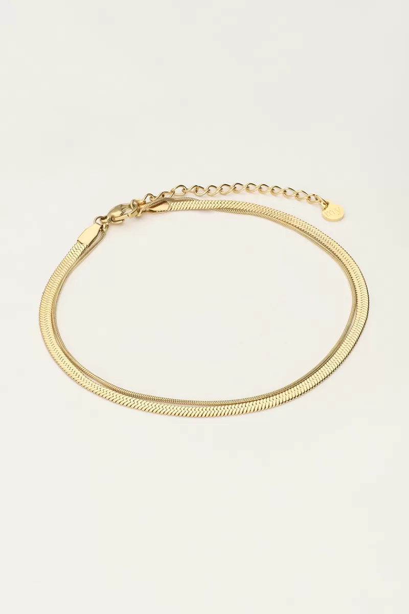 My Jewellery Bracelet De Cheville Minimaliste à Double Lien