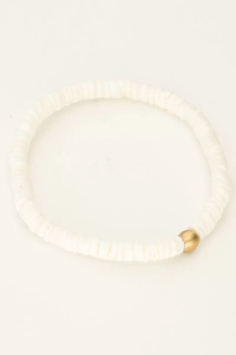 Homme My Jewellery Bracelet Equal Avec Perles Plates Blanches