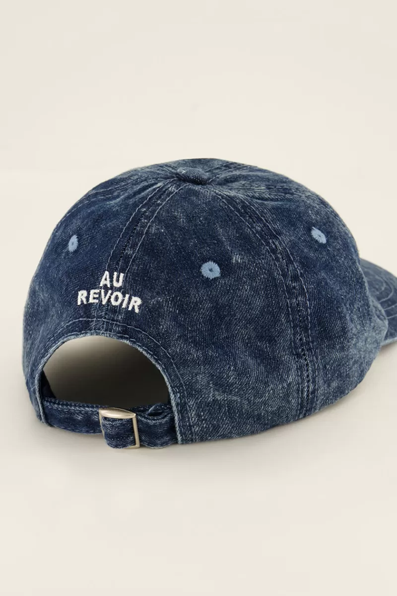 My Jewellery Casquette Bleue Foncée Denim “Au Revoir"