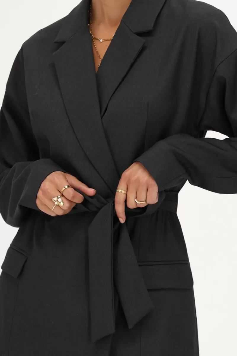 My Jewellery Robe Blazer Grise Avec Col à Revers